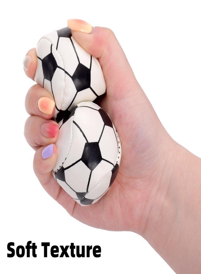 ELFULLY 30 Pack Juggling Balls, 2" Plastic Juggling Bean Bags, Mini Juggle Balls, Soft Hand Catch Ball, Contact Juggling Ball for Beginners and Professionals, Soccer Design, Black & White - Image 3